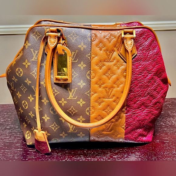 Louis Vuitton Blocks Stripes Monogram Leather Tote Bag Tri Color - Picture 1 of 7
